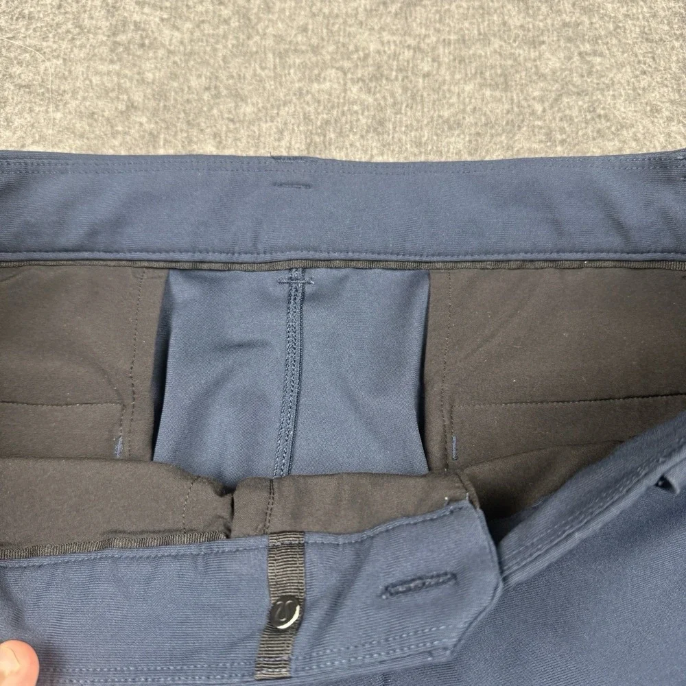Lululemon Pants Mens 34x30 Blue Warpstreme Commission Stretch Golf *DISTRESSED